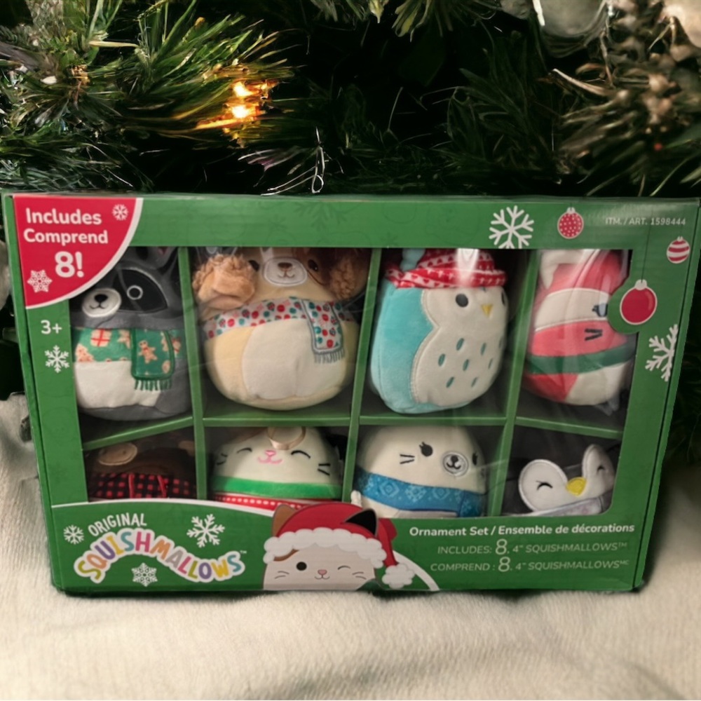 8 SQUISHMALLOWS ORIGINAL 8 ORNAMENTS BOX SET 2023 NEW RELEASE ONLY 1 LEFT - Picture 2 of 10